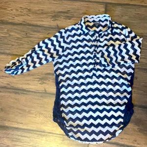 Wet Seal Navy Blue Chevron Blouse